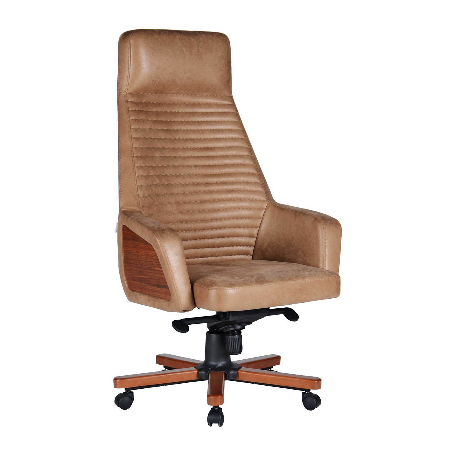 Land Ahşap Cilalı Kollu Yıldız Ahşap Ayaklı Döşemeli Çalışma Koltukları