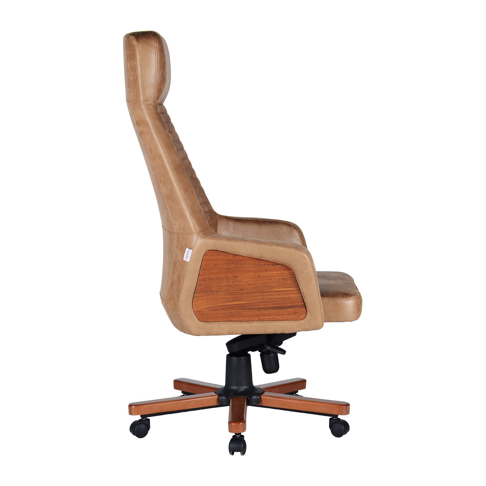 Land Ahşağ Cilalı Yıldız Ahşap Ayaklı Döşemeli Yönetici Koltukları