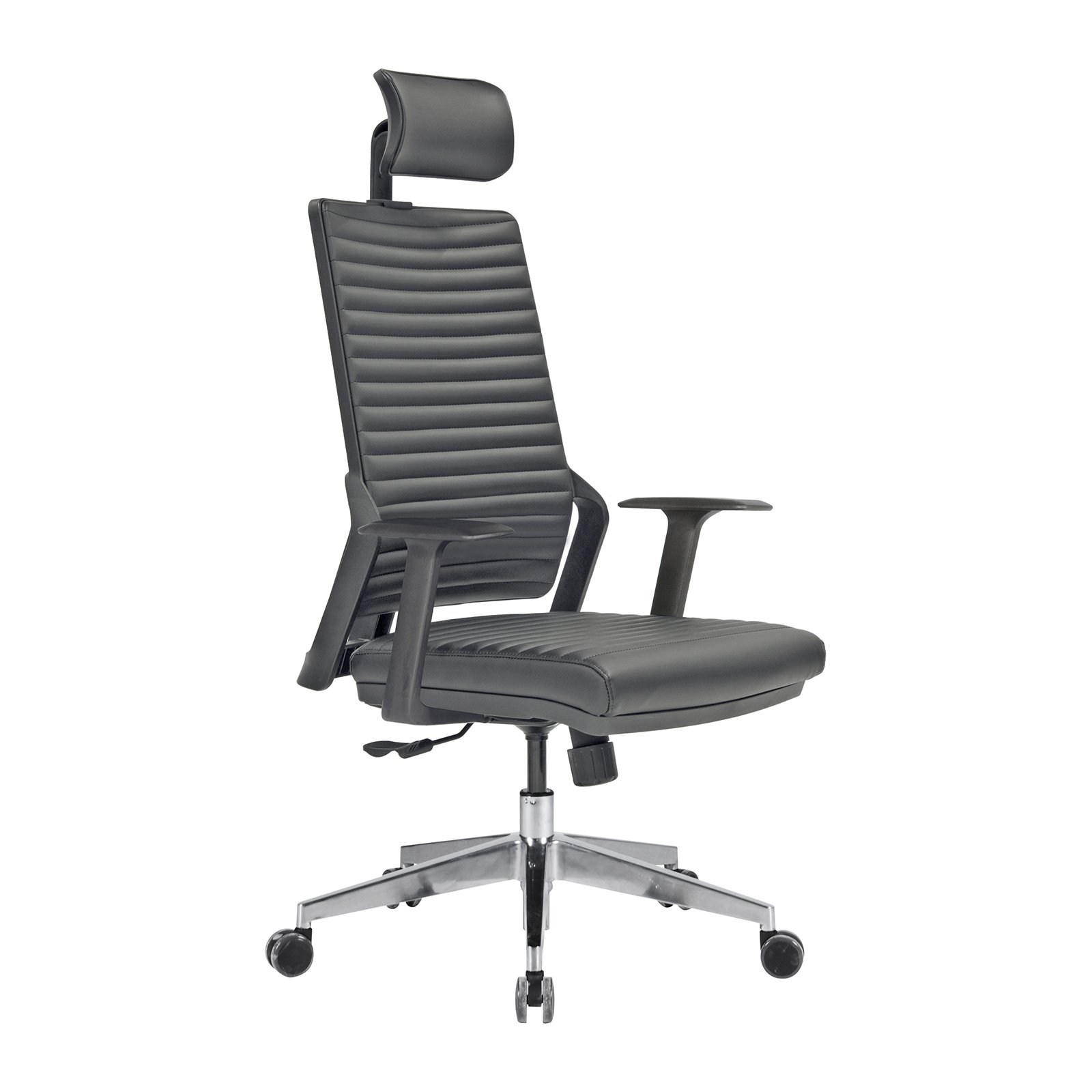 Tekno Plastik Kollu Alüminyum Ayaklı Çizgili Döşemeli Yönetici Koltukları