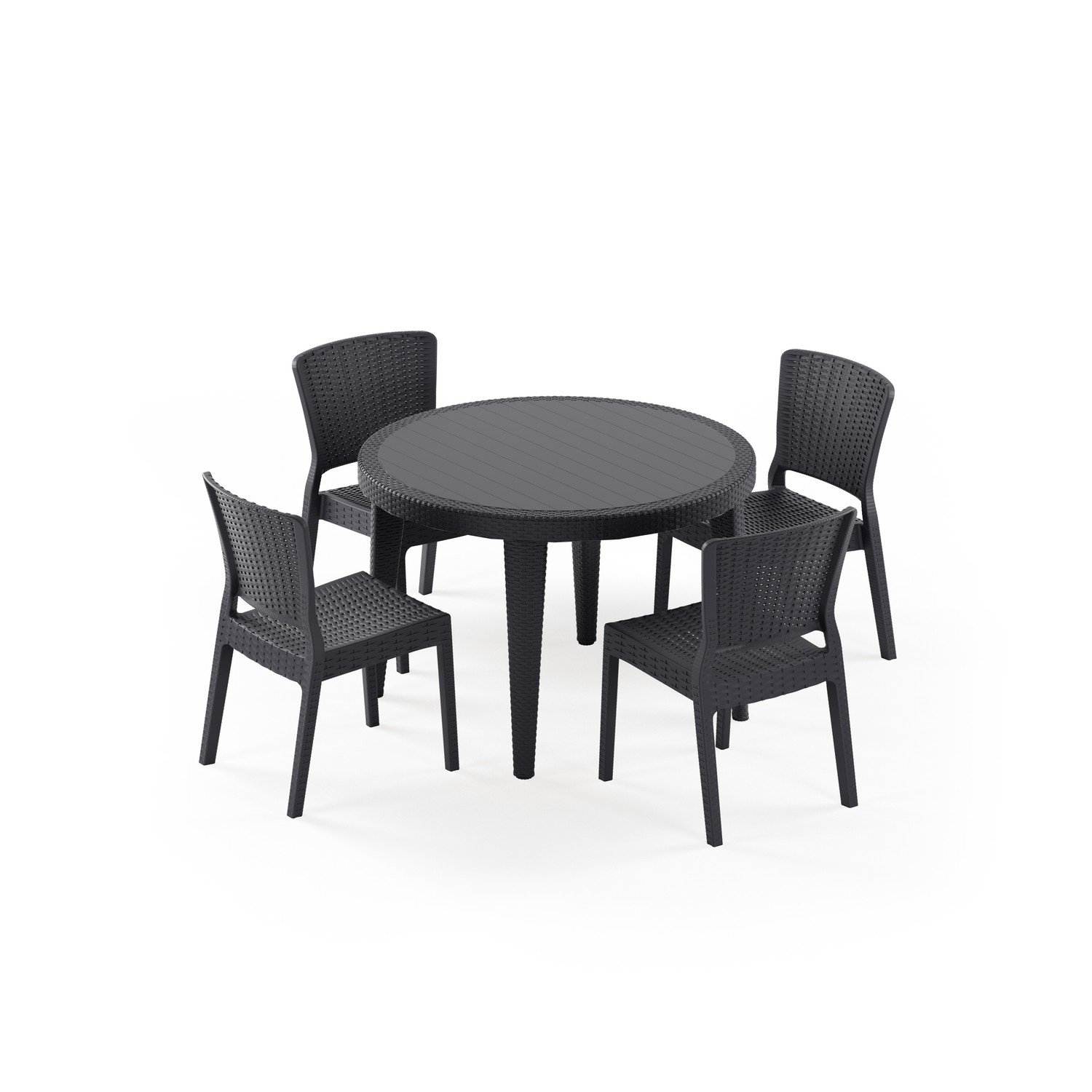 Osaka 110 ve Antares 4 Kişilik Kolçaksız Rattan Masa Takımı