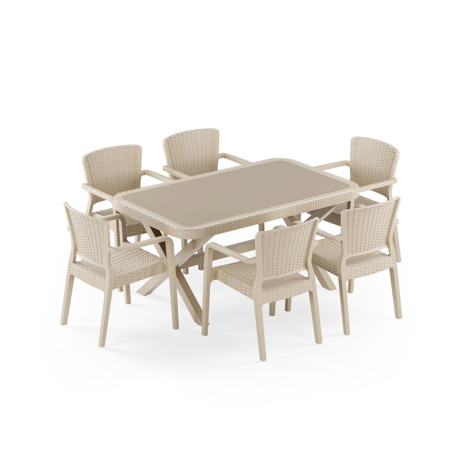 Osaka-X 90x150 Antares Koltuk 6 Kişilik Masa Takımı