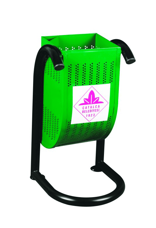 Dirsekli Borulu Dış Mekan Çöp Kovası