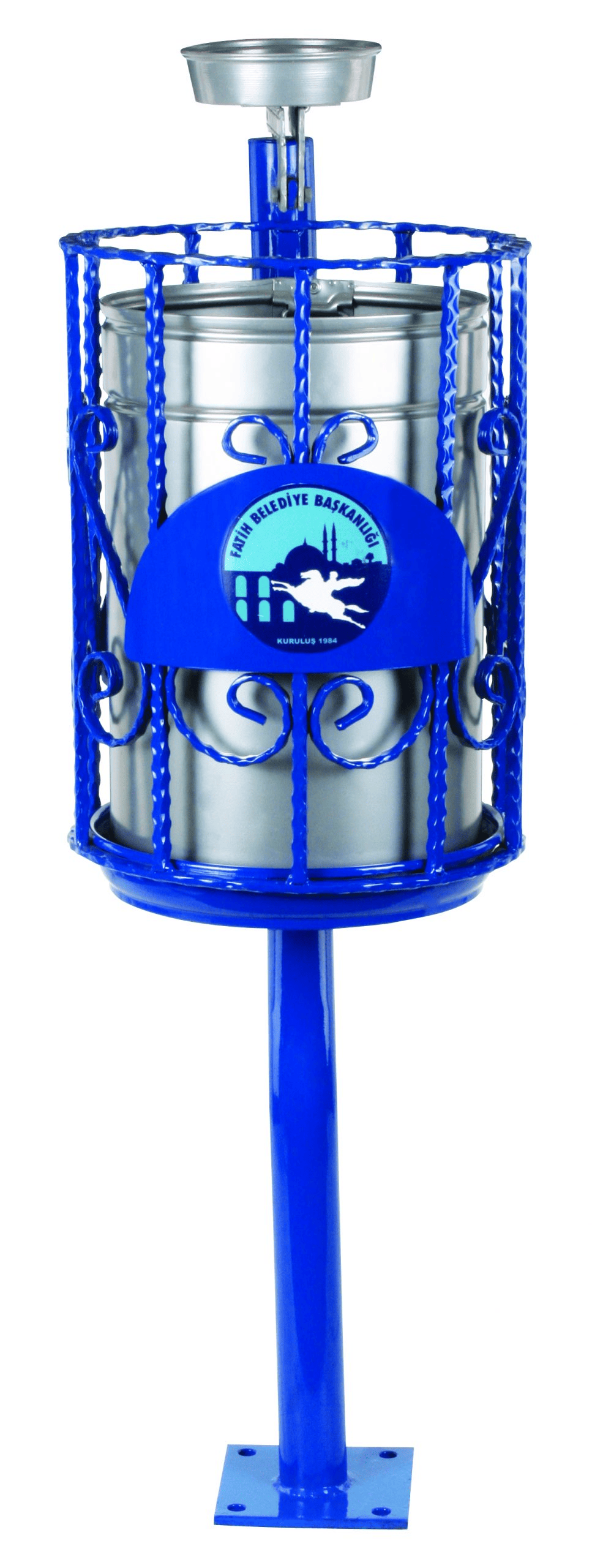 Ferforje Küllüklü Dış Mekan Çöp Kovası