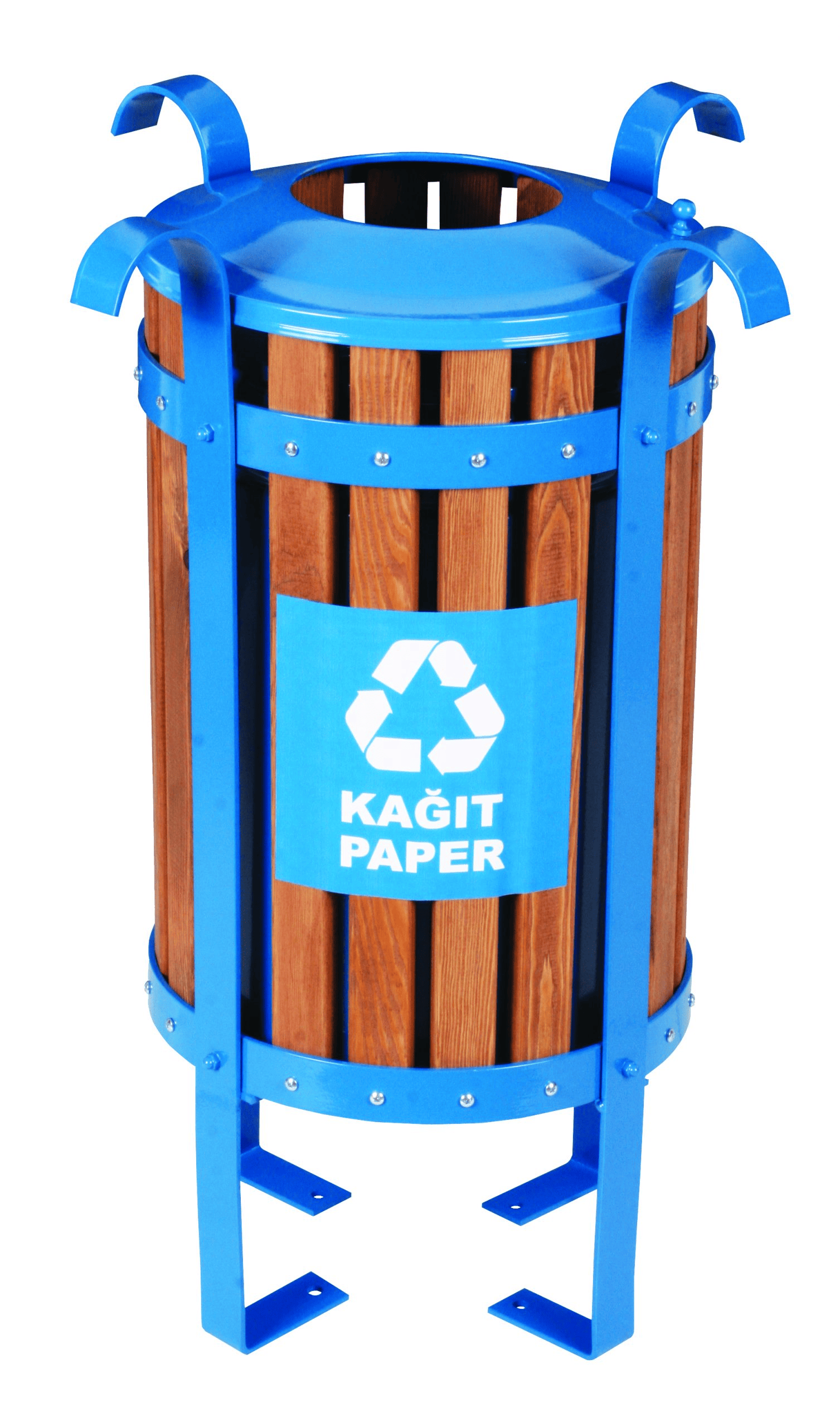 Ahşap Tipi 3’lü Geri Dönüşüm Çöp Kovası